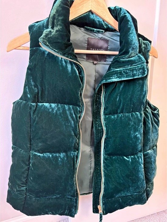 Talbots Jackets & Blazers - Talbots Velvet Dow Vest in Emerald Green